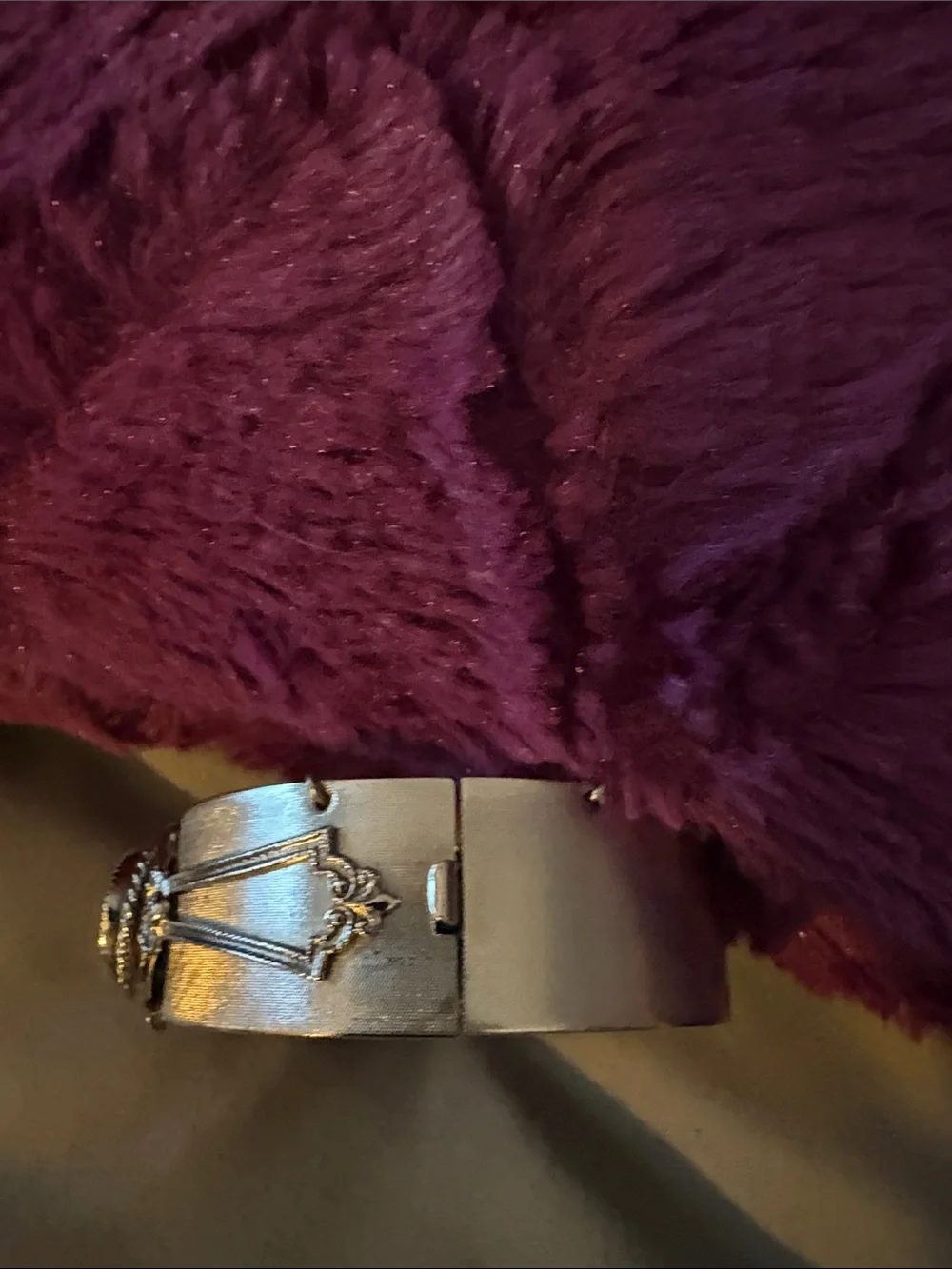 Vintage Whiting and Davis Mother of Pearl cuff Bracelet